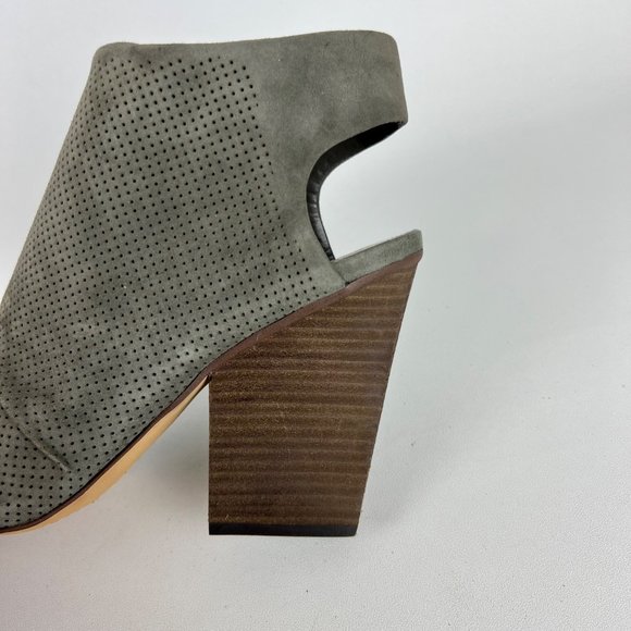 Vince Camuto Womens Kentvi Gray Suede Peep Toe Sandal Bootie Block Heel size 10 - Picture 11 of 16